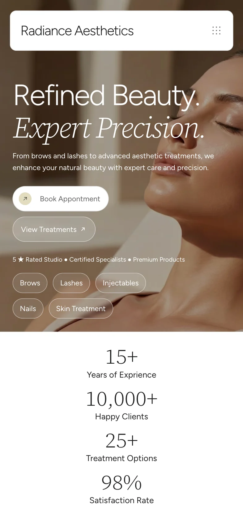 A free clinic homepage we design for you